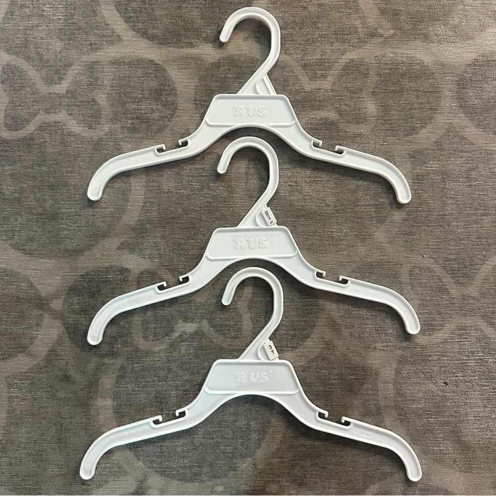 3 “R us” White Hangers
